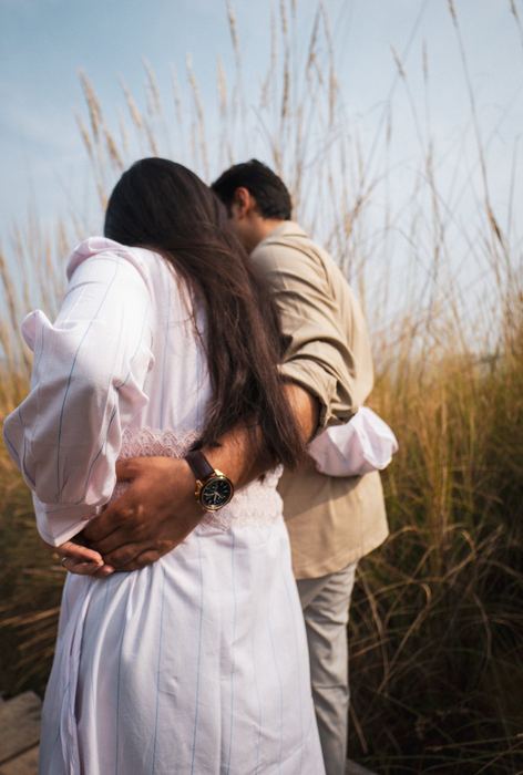 Pre-wedding — golden grass embrace